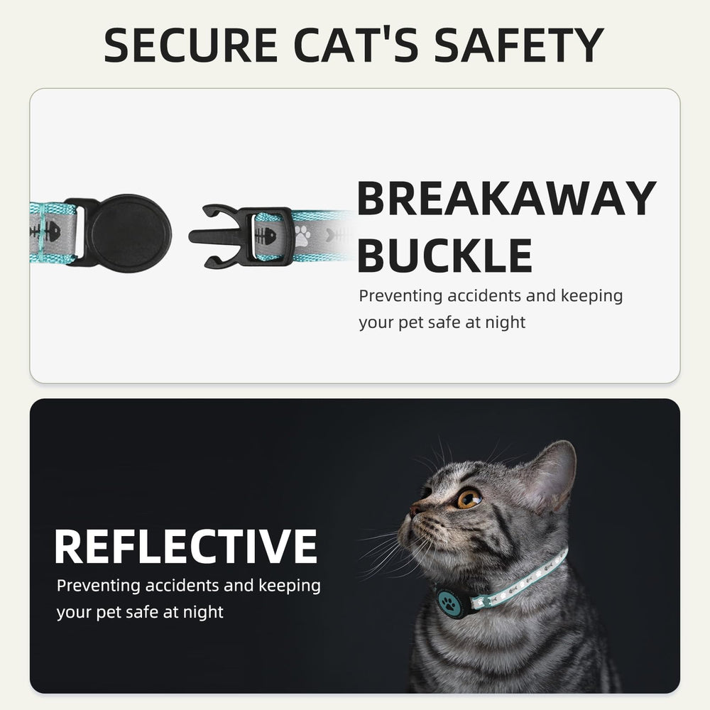 Soft, durable collar resting on a cat fur for all-day comfort.