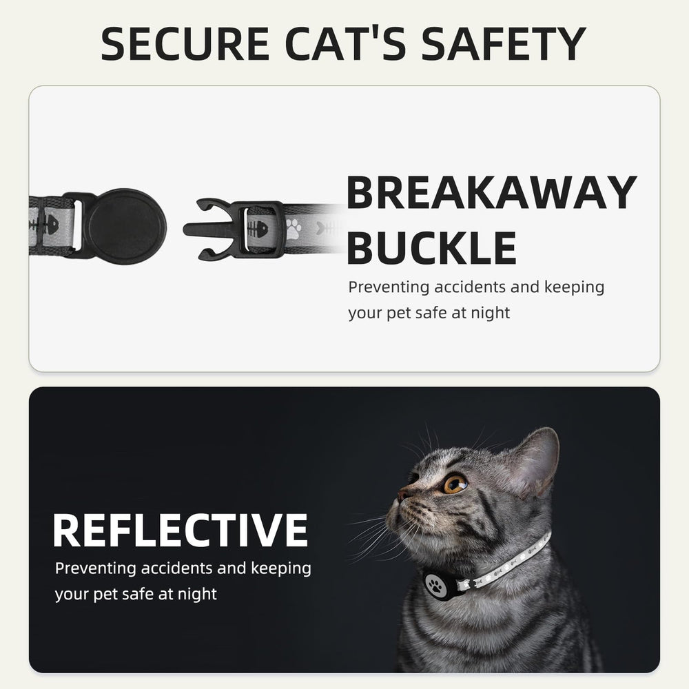 Furrigo lightweight AirTag cat collar on kitten demonstrates comfortable all-day wear.