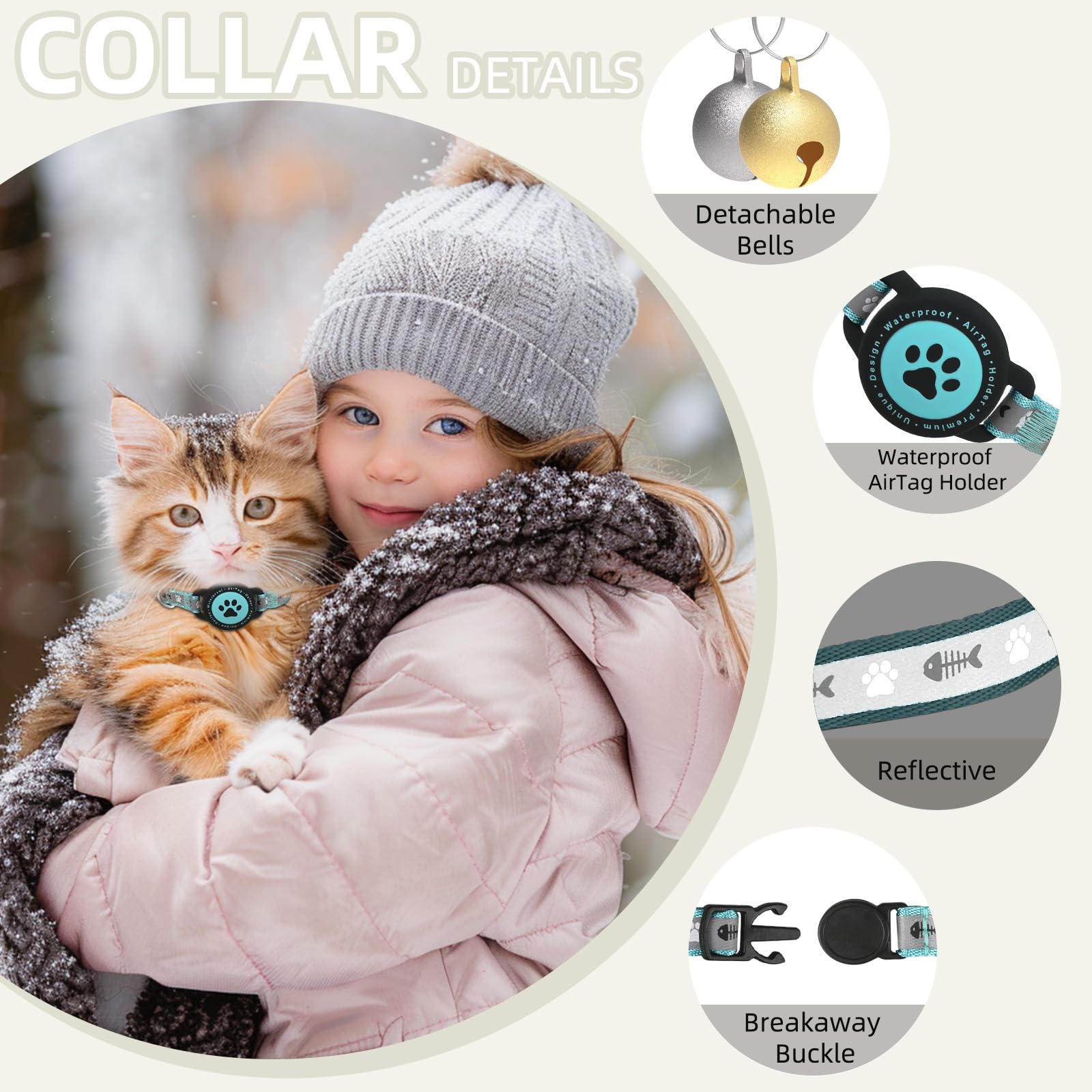 Reflective strip glows at night for safer nocturnal adventures.