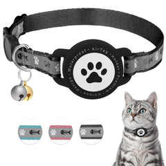 Furrigo waterproof AirTag cat collar closeup buckle demonstrates secure fit for everyday adventures.