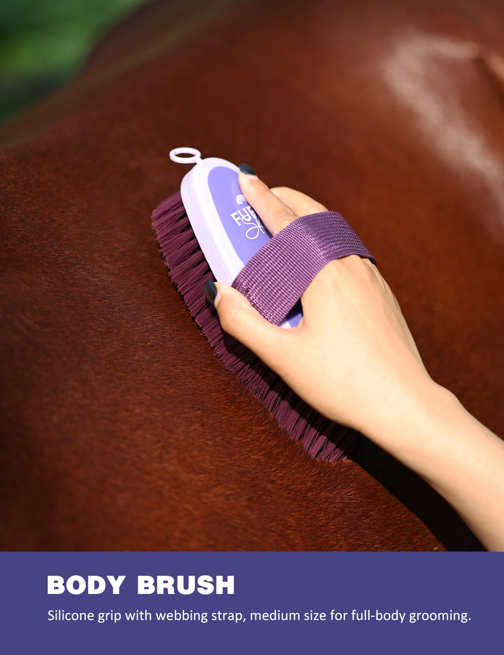 Furrishine metal curry comb stimulates dirt lift and circulation during grooming