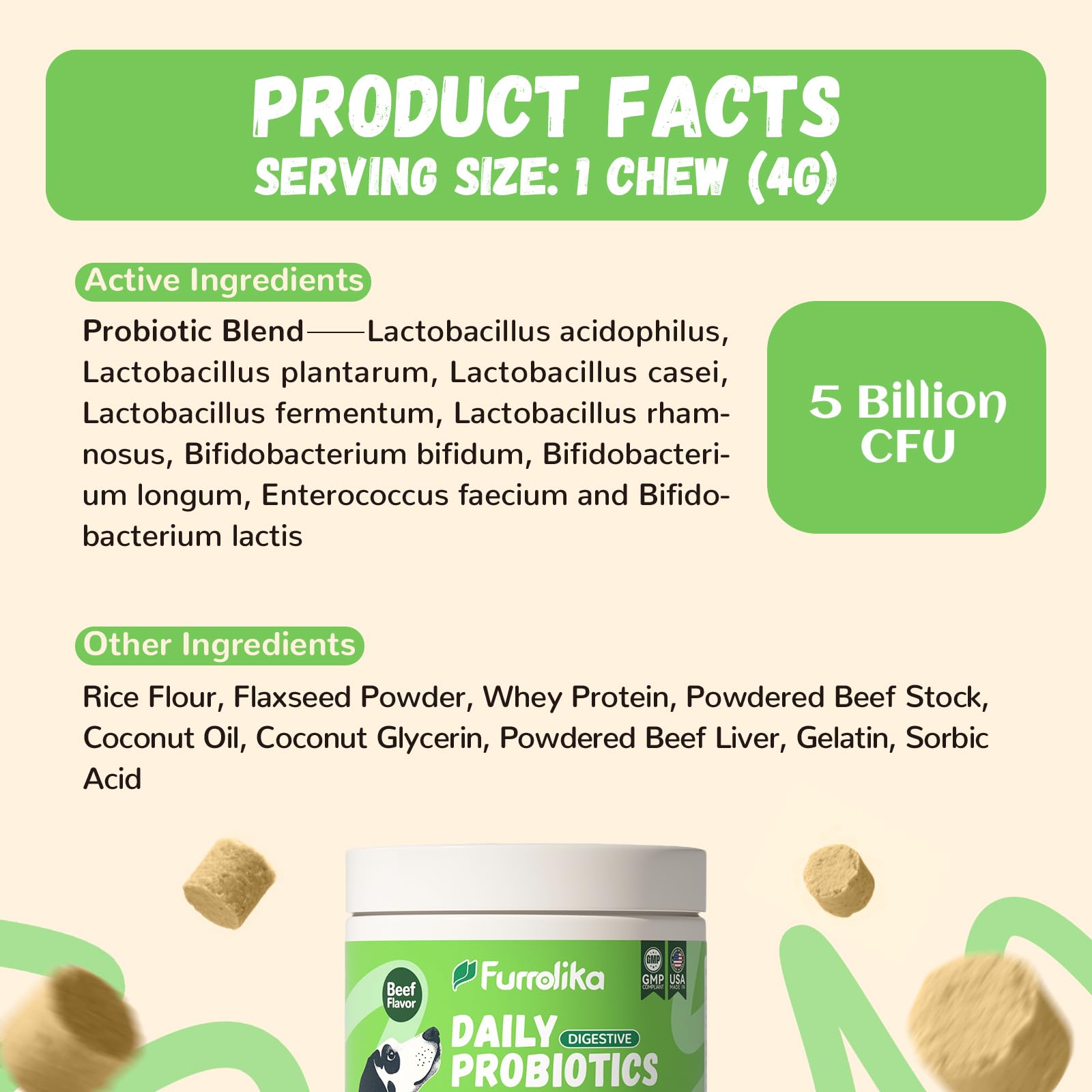 Furrolika Probiotics for Dogs immune-support visual emphasizing gut health