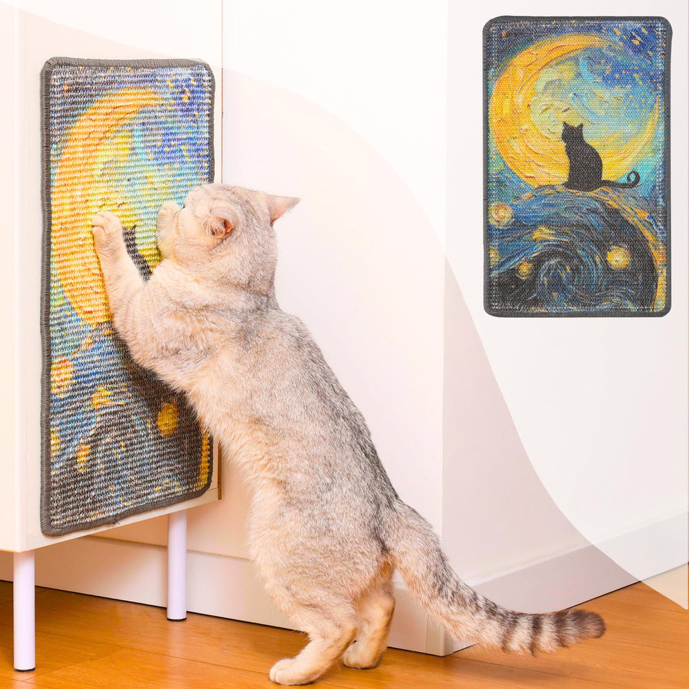 Furrther Sisal Cat Scratcher Post Mat Starry Night full view for stylish home scratching