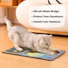 Furrther Sisal Cat Scratcher Post Mat wall mount showcasing space-saving setup