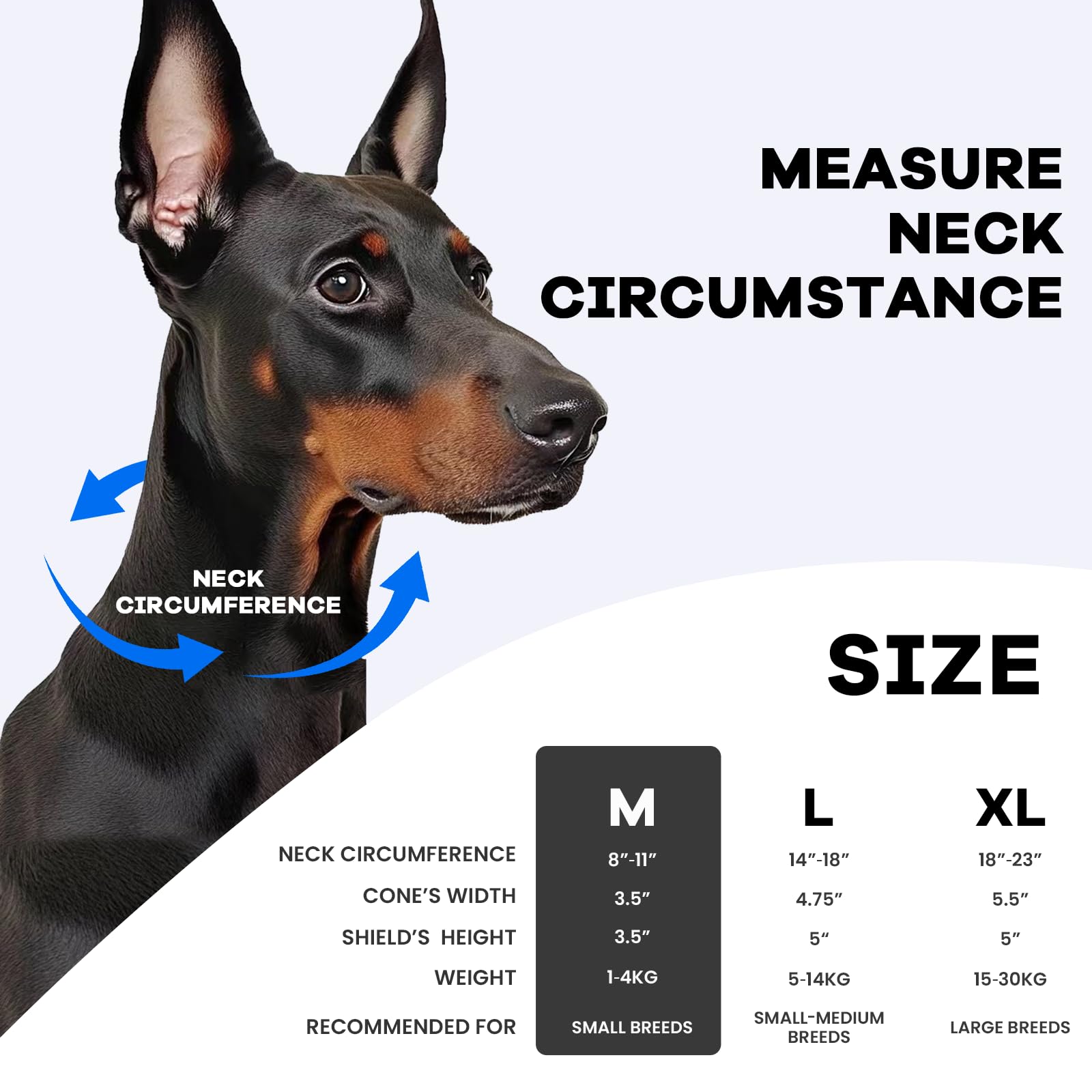 Furrtripsy inflatable-dog-cone blue-m side-view showing adjustable fit.