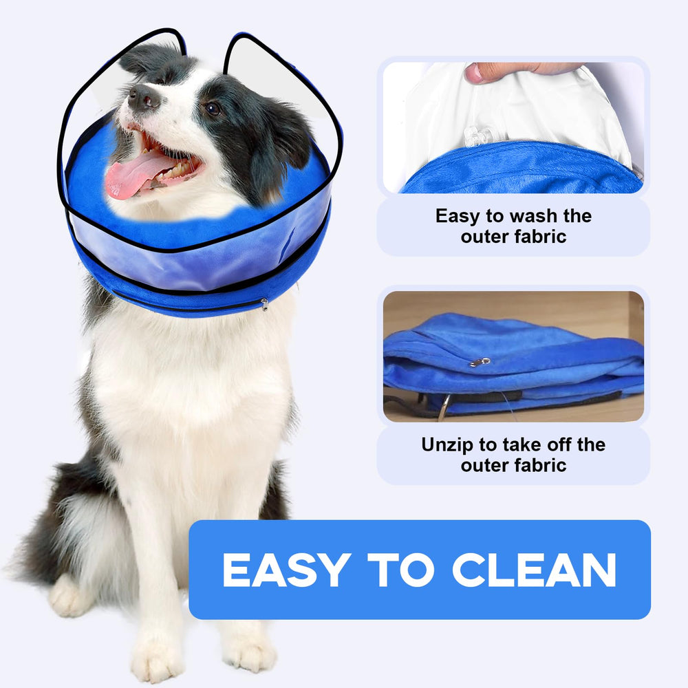 Furrtripsy inflatable dog cone blue XL compact storage for travel