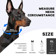 Furrtripsy inflatable dog cone blue XL side view for comfortable fit