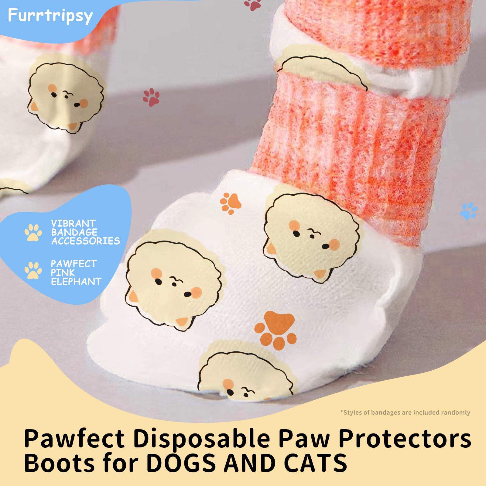 Furrtripsy waterproof dog booties on paw demonstrating all-weather protection
