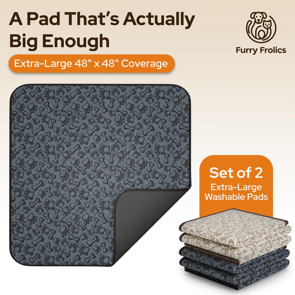Furry Frolics soft quilted top pad is gentle on paws and versatile for pets.