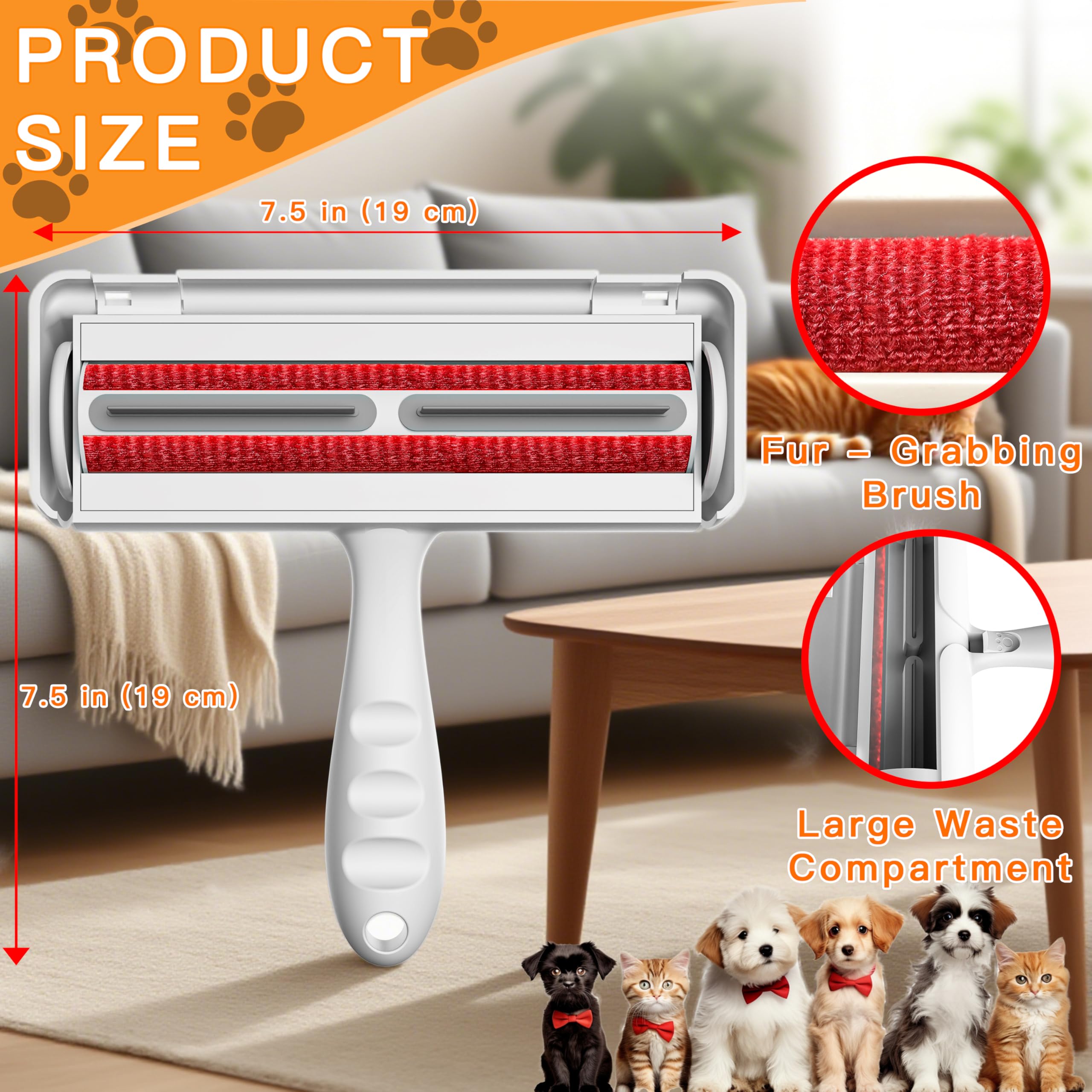 Furry Fun grooming brush with stainless steel bristles for deep fur lift