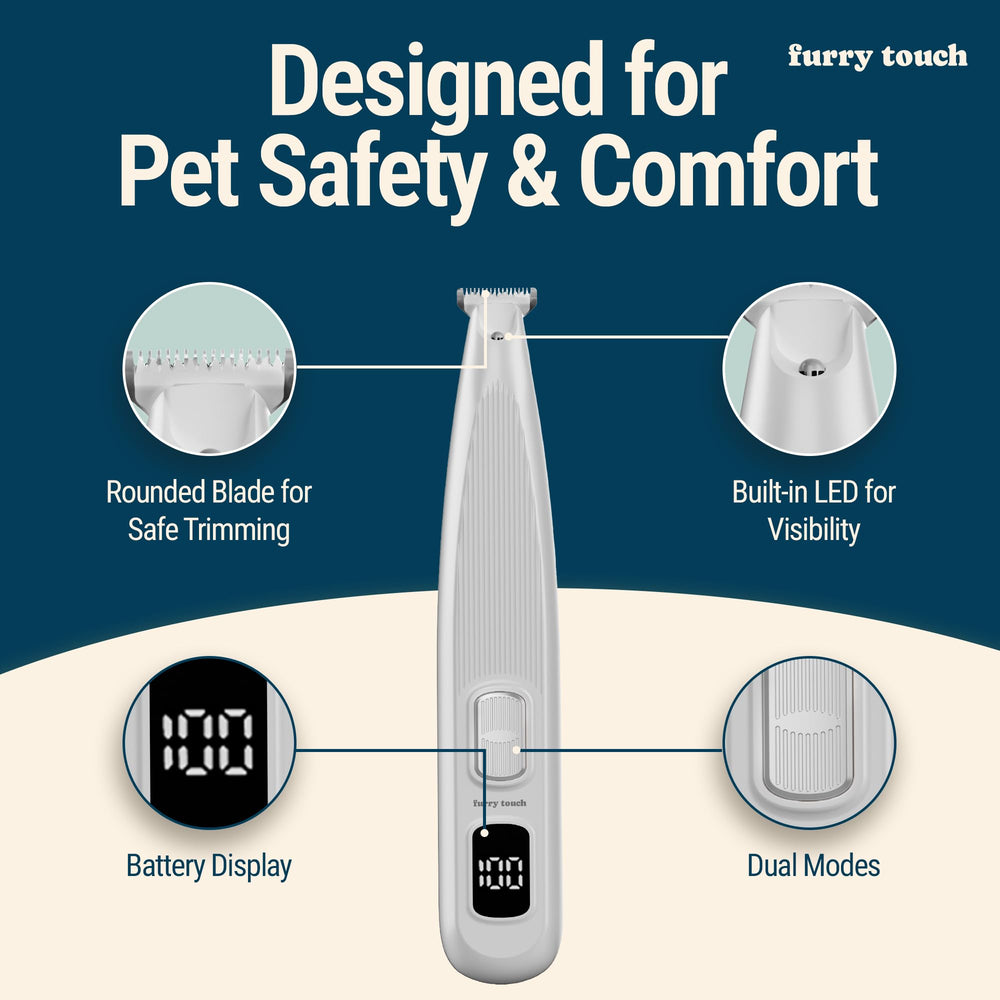 Furry Touch comb and brush in kit providing complete grooming support