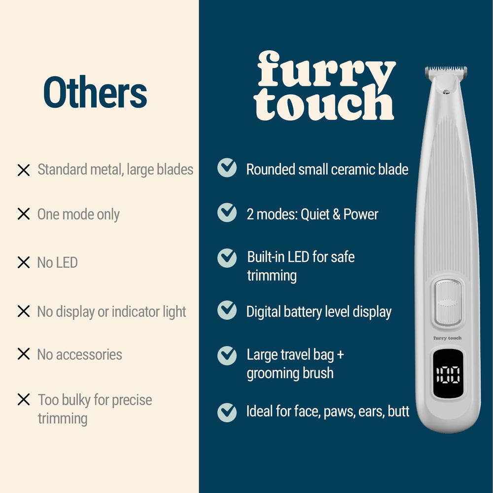 Furry Touch travel bag with accessories for on-the-go grooming