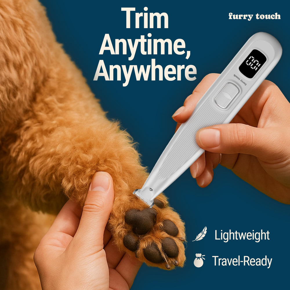 Furry Touch USB-C rechargeable trimmer with LED display for battery status at a glance