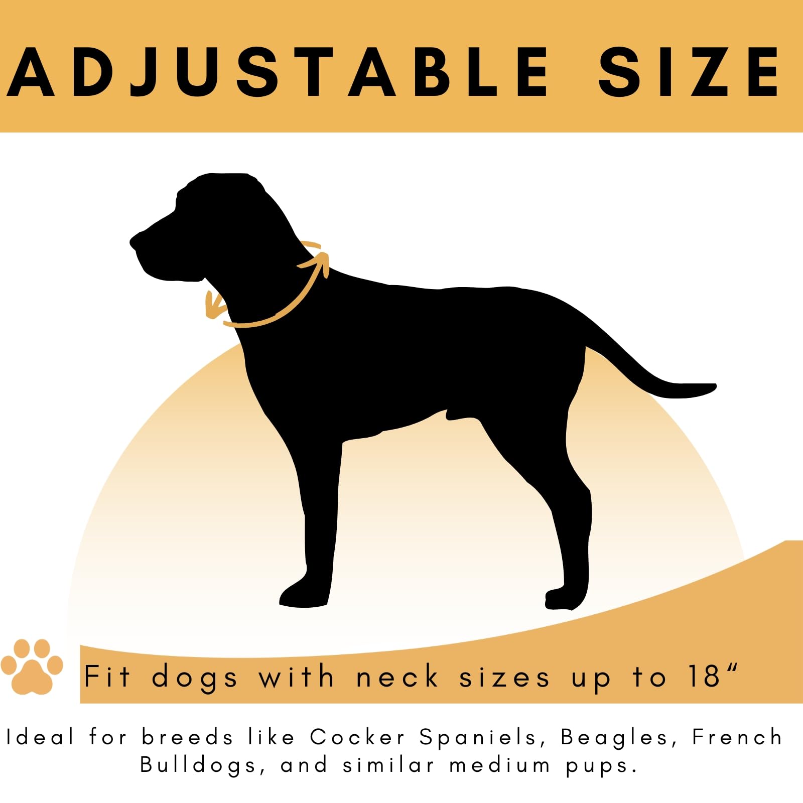 Furry Whisper adjustable neckband fits medium to large dogs for secure wear