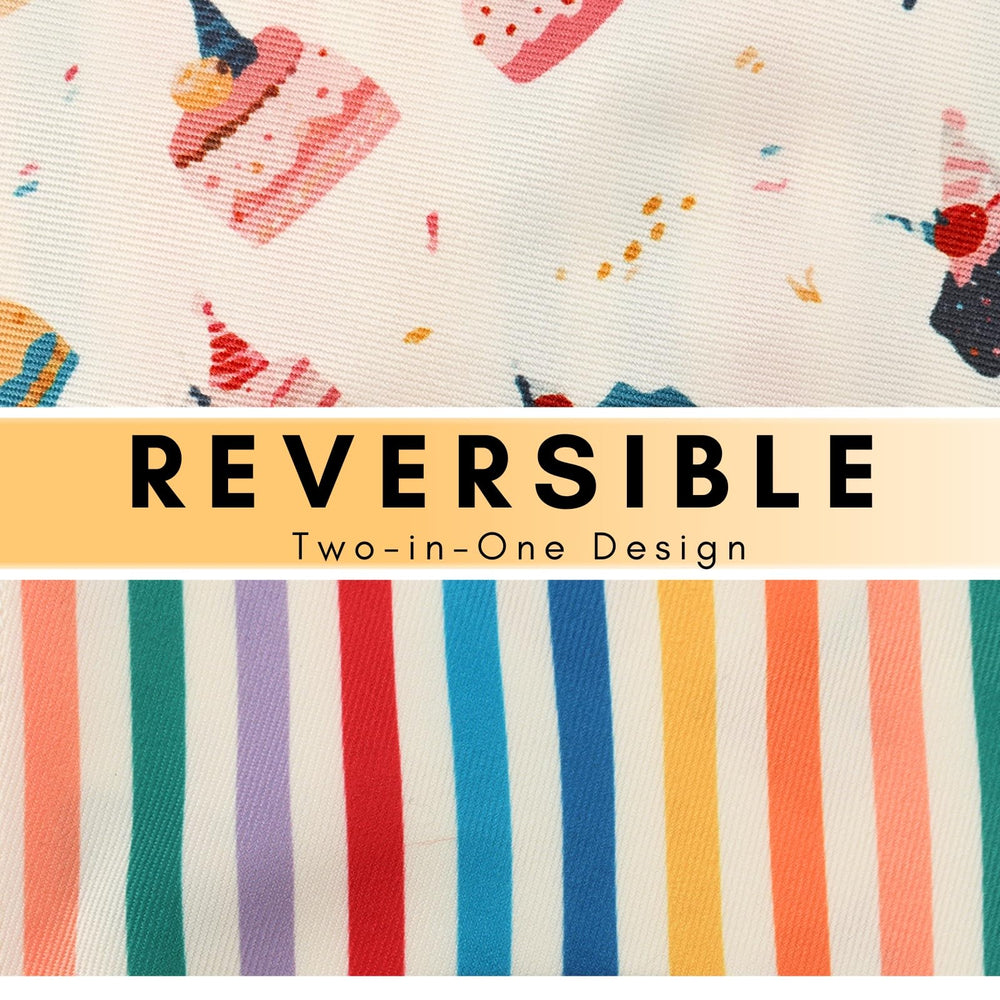 Furry Whisper bandana reversible design provides two looks for quick styling
