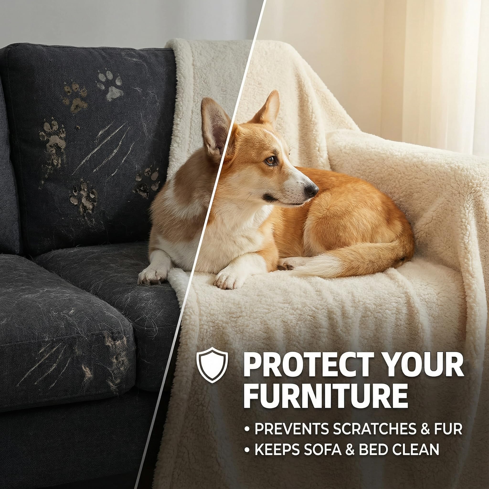 Cobija furrybaby protege muebles y reduce pelo