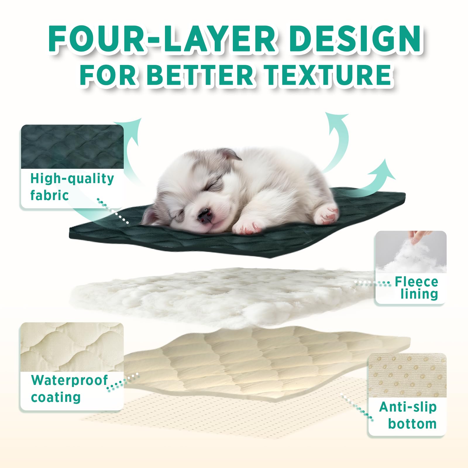 Furrybaby dog bed mat breathable all-seasons fabric stays cool