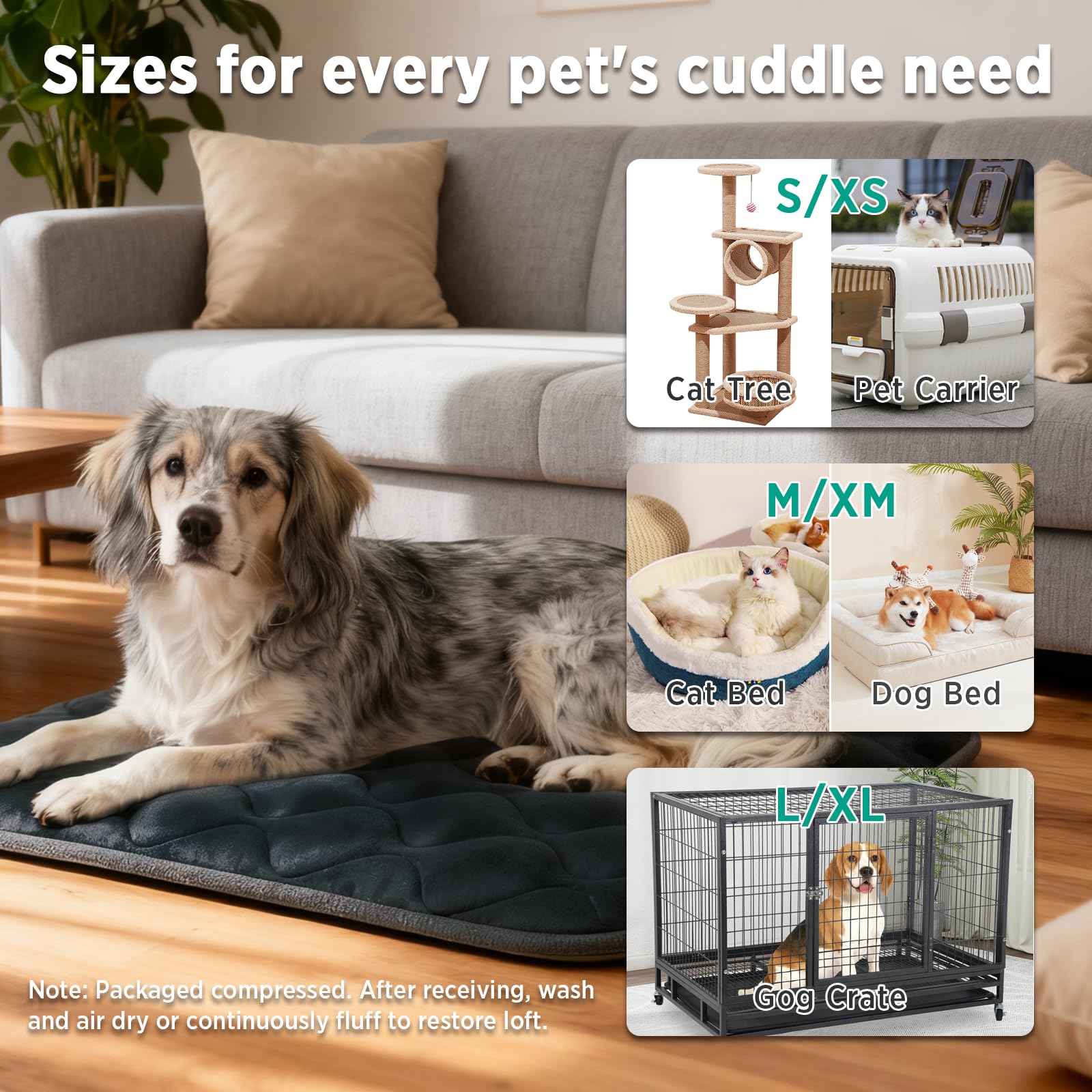 Furrybaby dog bed mat grey surface offers soft comfort