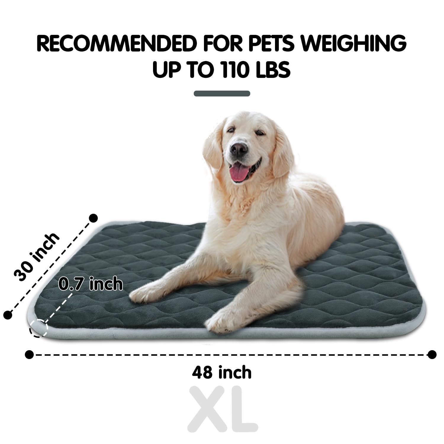 FurryBaby XL 48x30 mat fits large crates with generous cushioning.