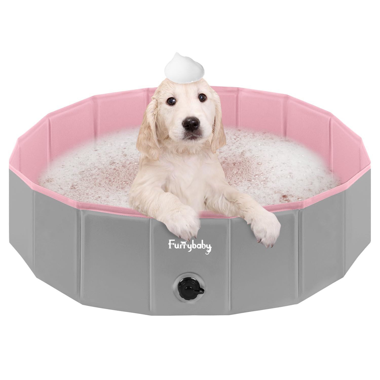 Furrybaby dog pool foldable 32inch shown for portable backyard fun and easy storage