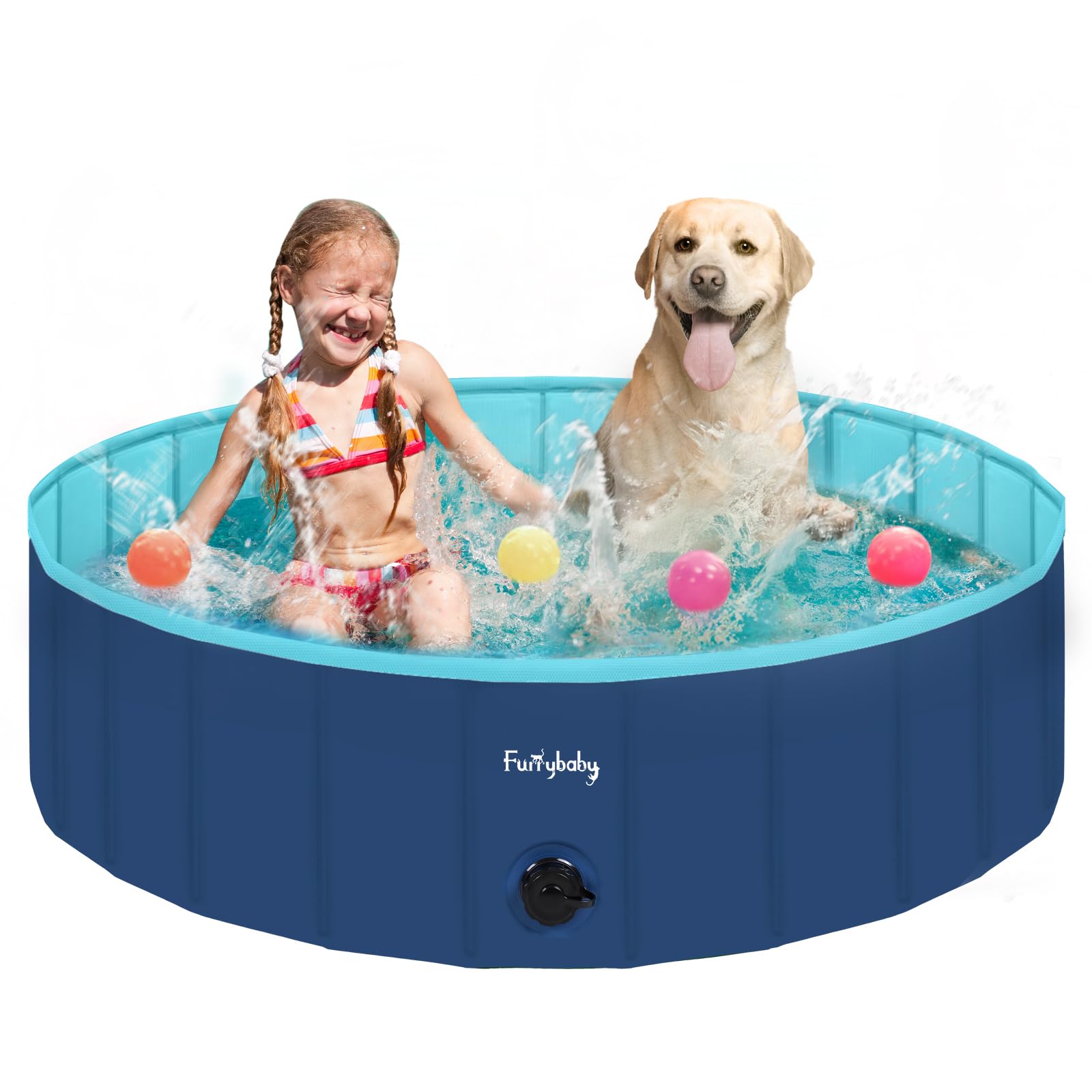 Furrybaby dog pool foldable-compact for easy storage and travel.