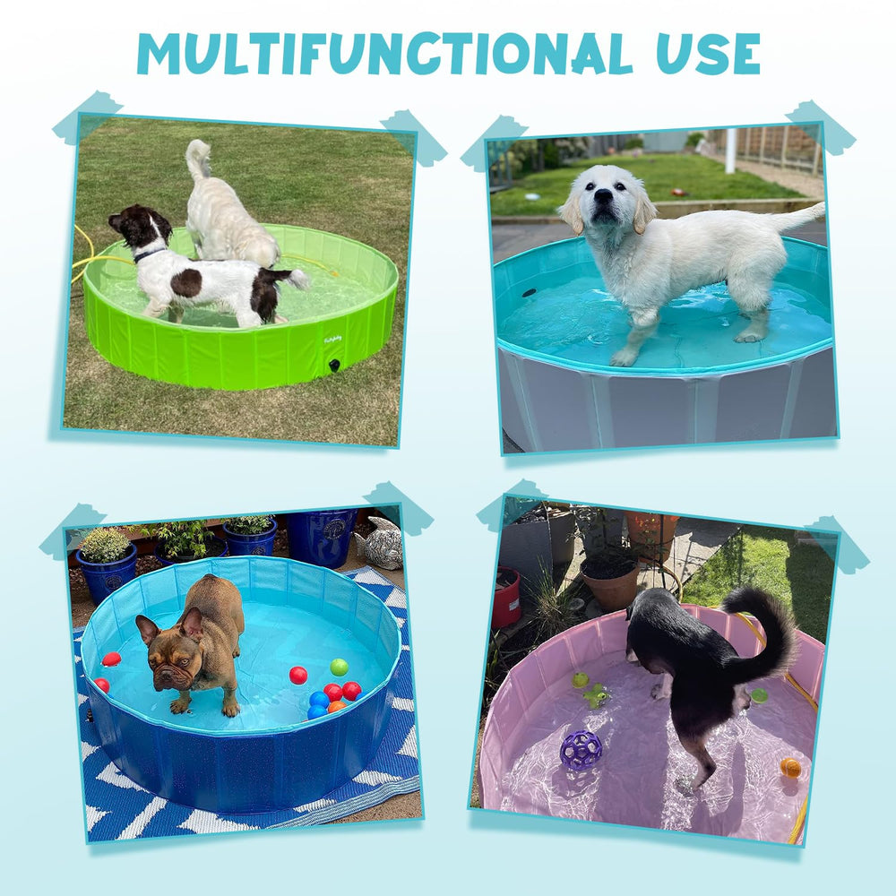 Furrybaby dog pool indoor-outdoor use supports supervised baths and play.
