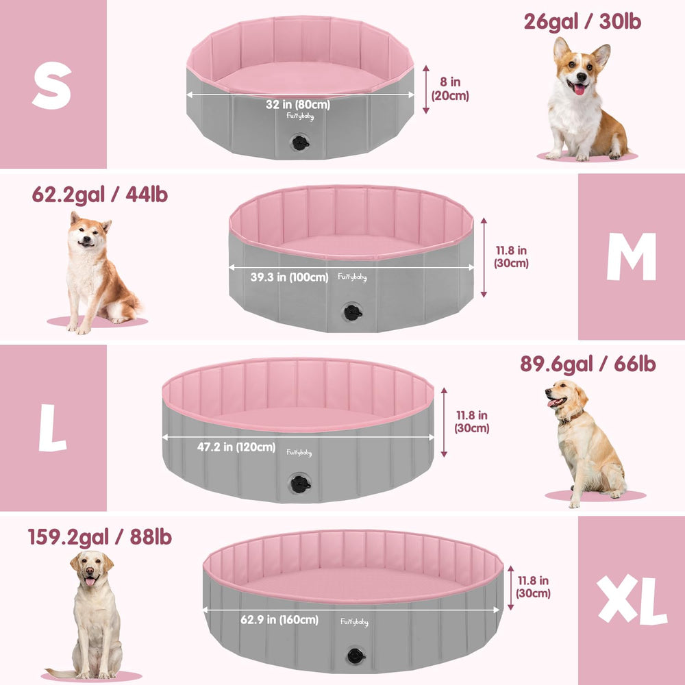 Furrybaby kiddie pool collapsible storage for travel and backyard use