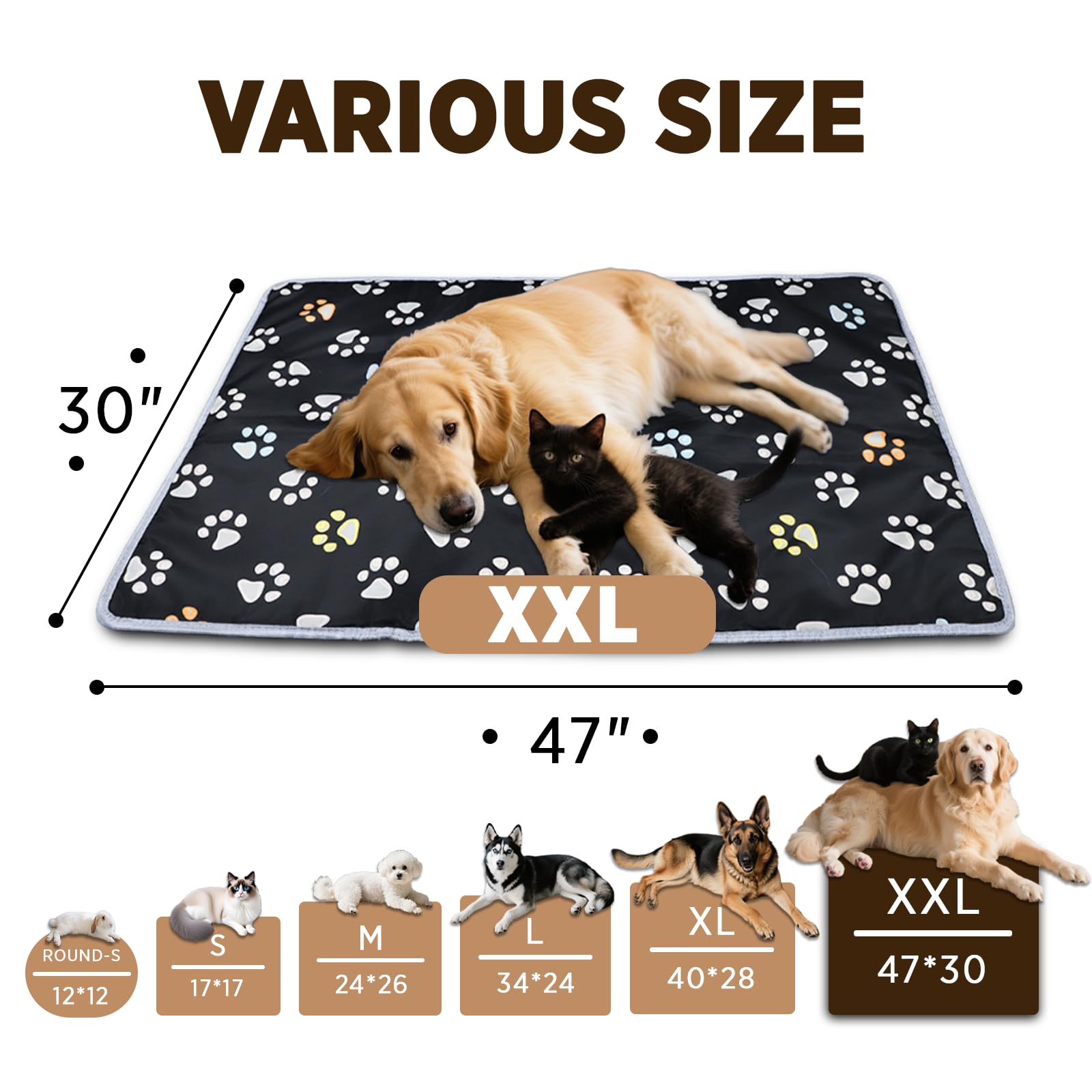 Furrybaby pad's scratch resistant oxford fabric stands up to paws and daily use