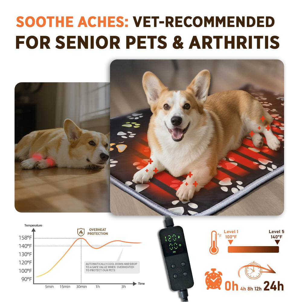 furrybaby pet heating pad safety-overheat sensor helps maintain a gentle, safe temperature