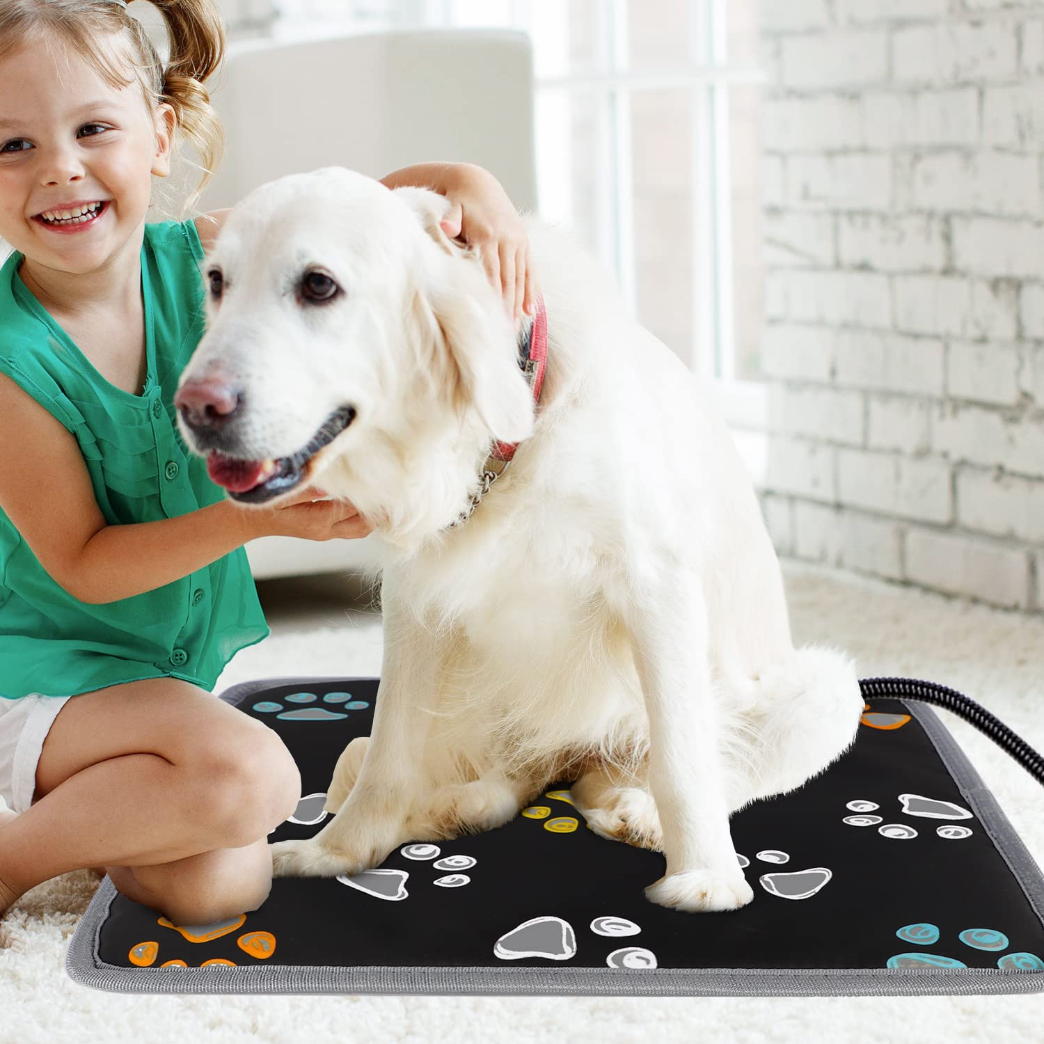 furrybaby heating pad woven stitched edge boosts durability for daily use.