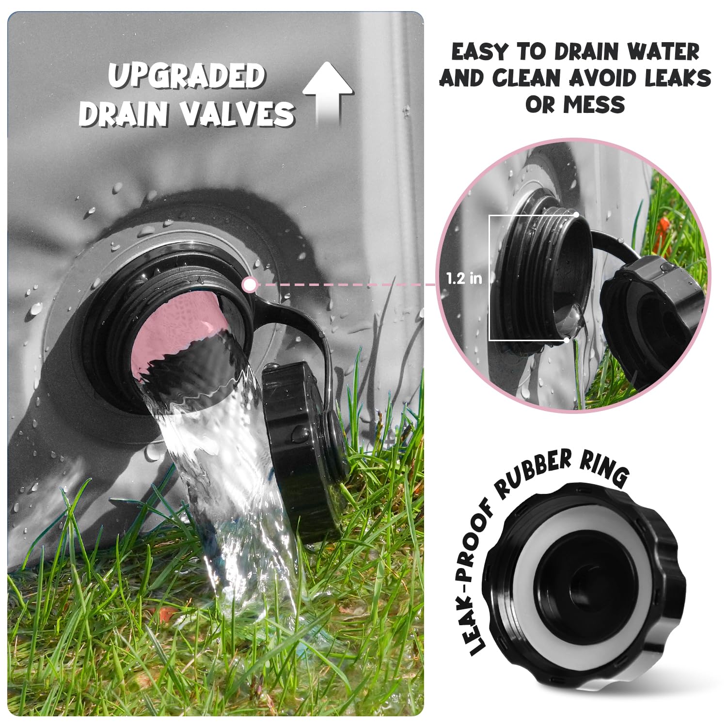 Furrybaby pool drain hole quick release for fast water release