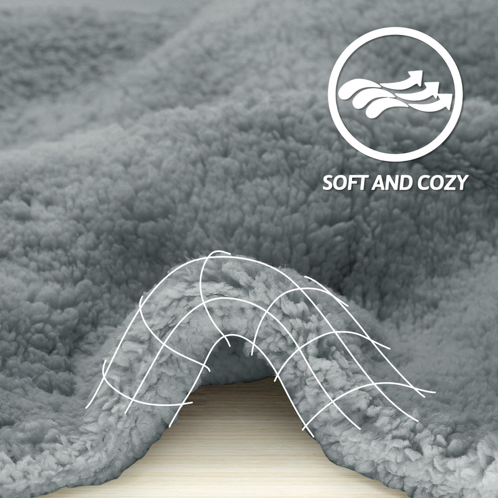 Furrybaby sherpa-pet-blanket close-up shows plush warmth and softness.