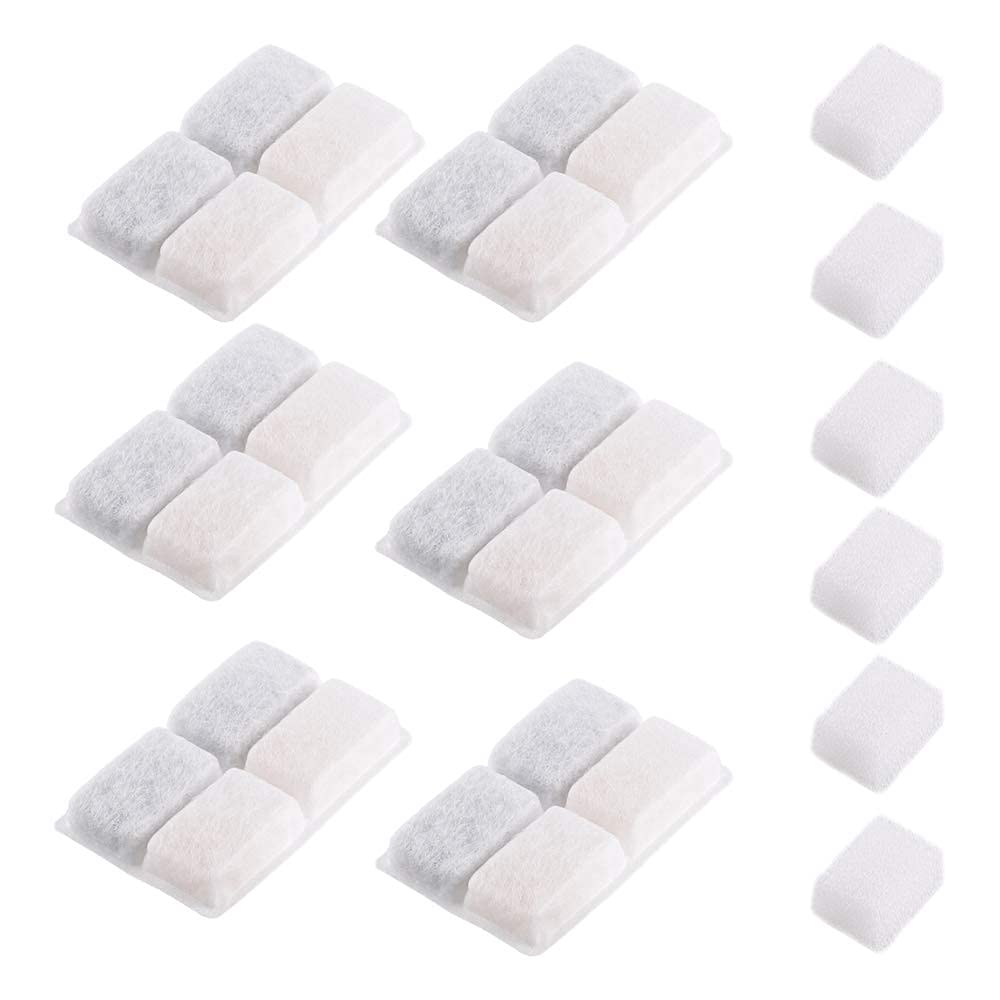 Furrybaby Square 2L white fountain carbon filters improve water taste and reduce odors.