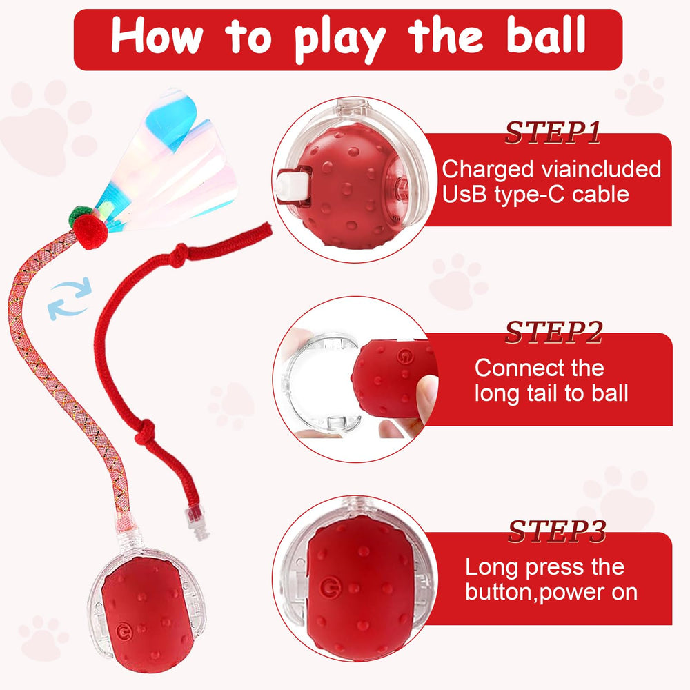 FurryJoy Interactive Ball USB-C charging delivers long play sessions