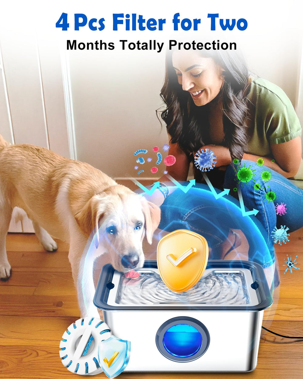 FurryPlanet filter cleaning under running water demonstrates simple maintenance