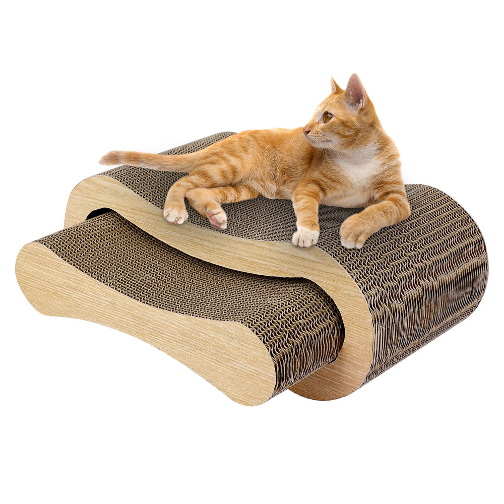 Furrytale 2-in-1 cat scratch pad front view shows dual-use surface for scratching.