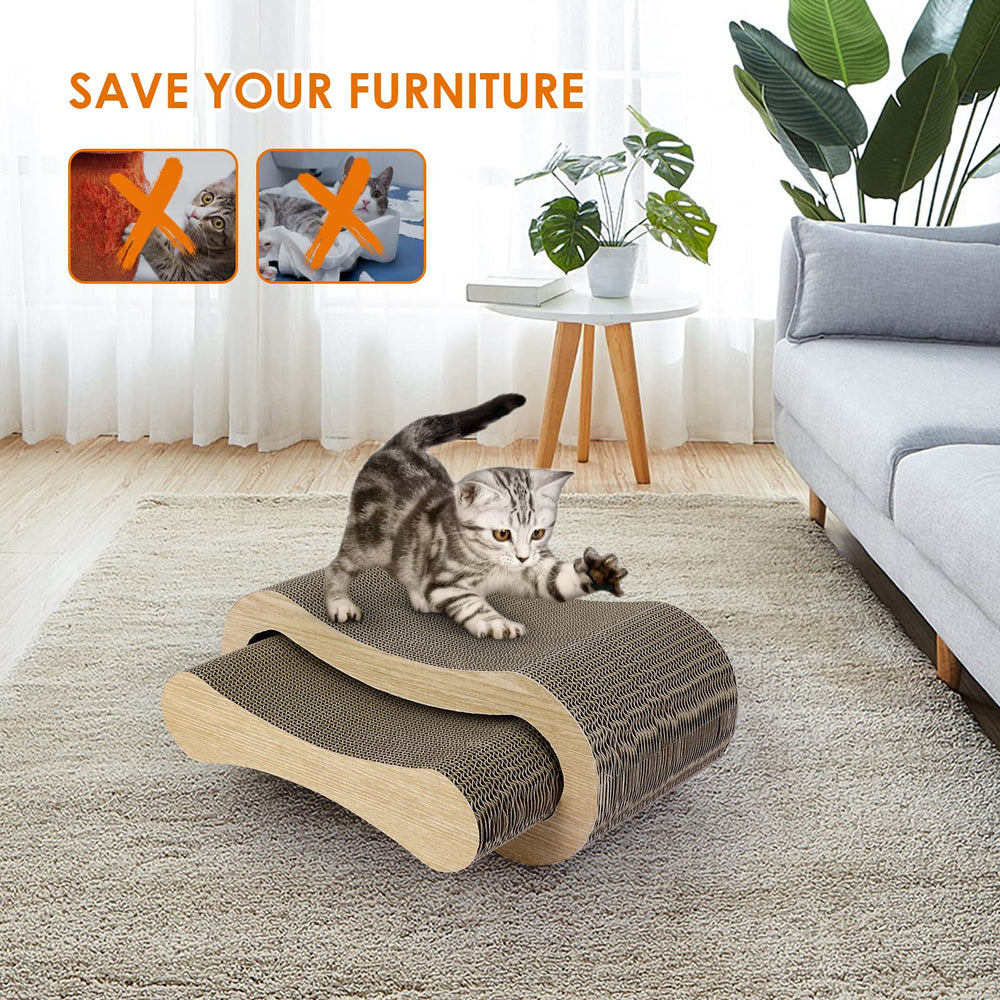 Furrytale lounge surface design captures a stylish, space-saving feline-friendly perch.