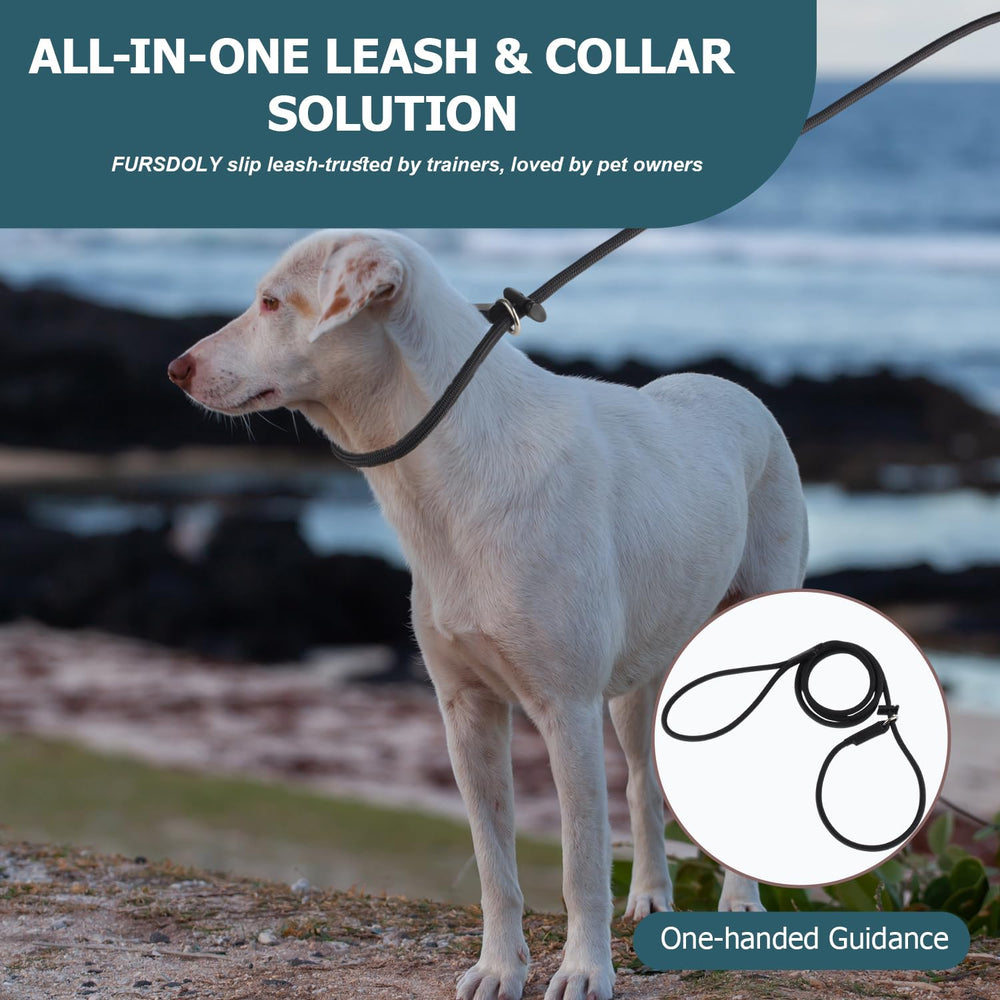FURSDOLY Slip Lead color-options-black conveys versatile styling for everyday use and training.