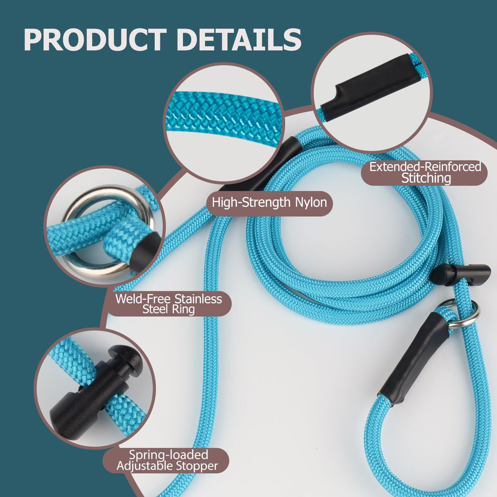 FURSDOLY Slip Lead nylon-rope-texture delivers durable grip for comfortable hands on long walks.