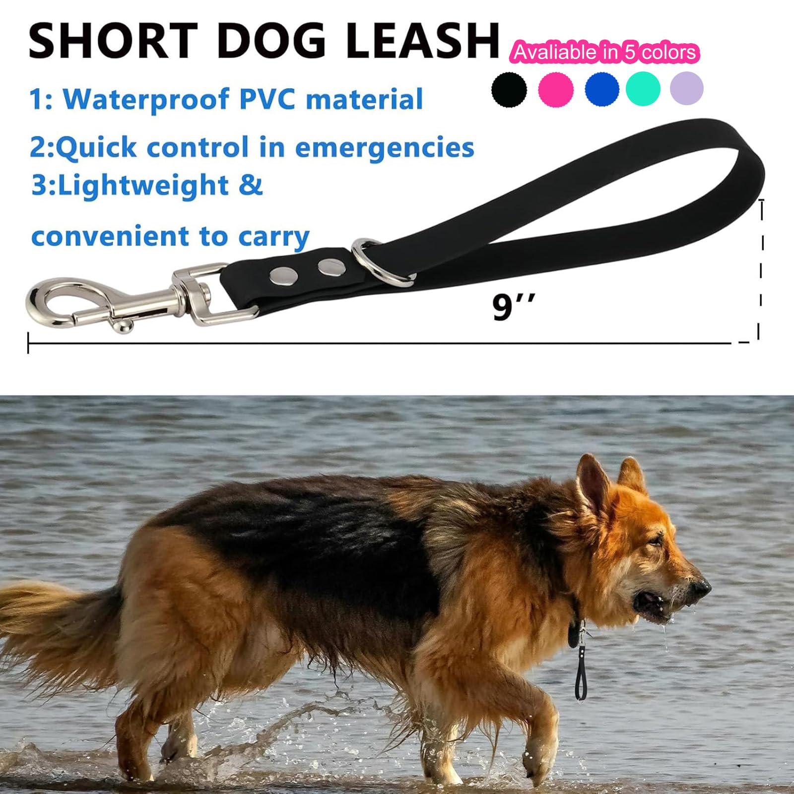 FURSDOLY waterproof PVC leash offers durability for outdoor use