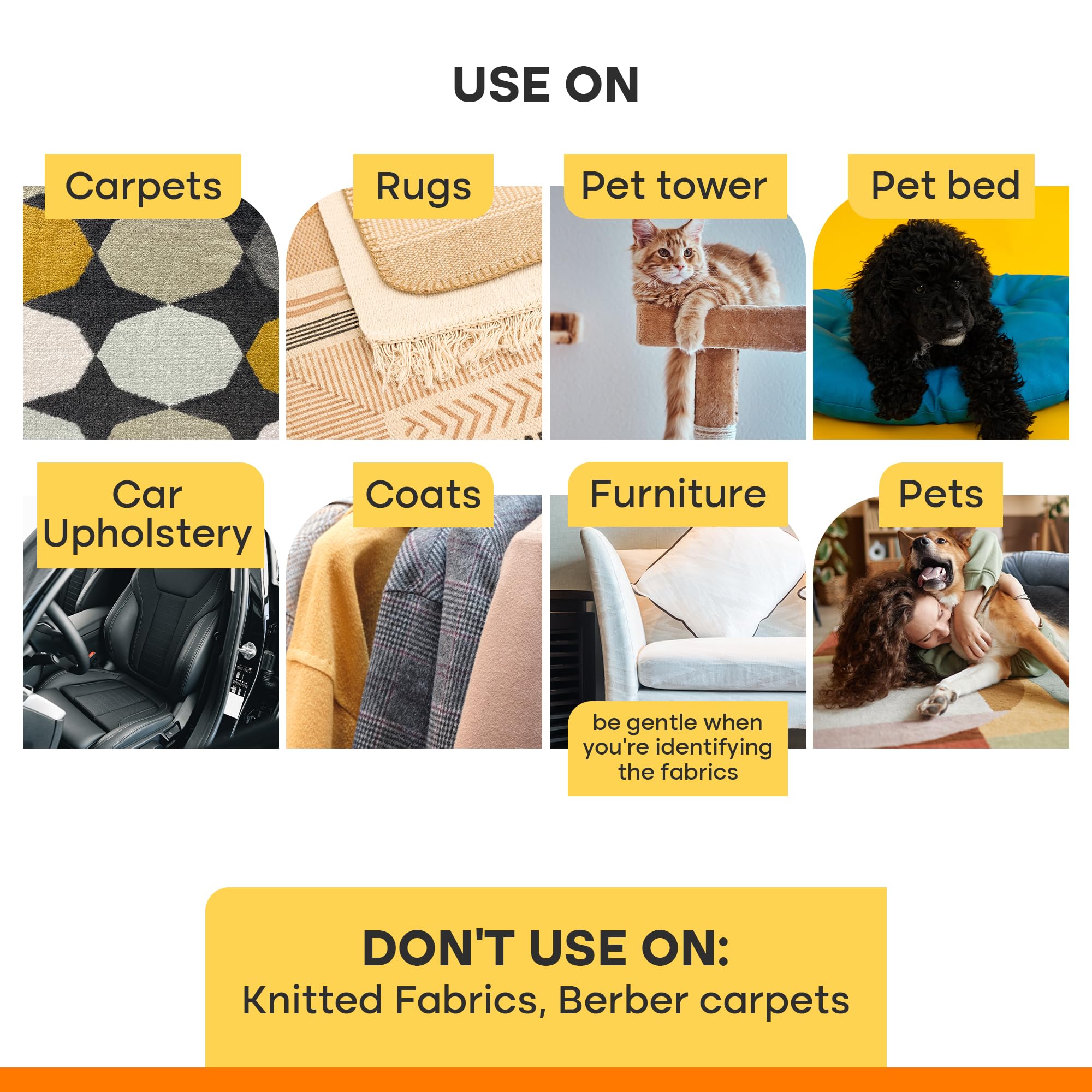 Fursprint non-knit material safe design protects delicate surfaces