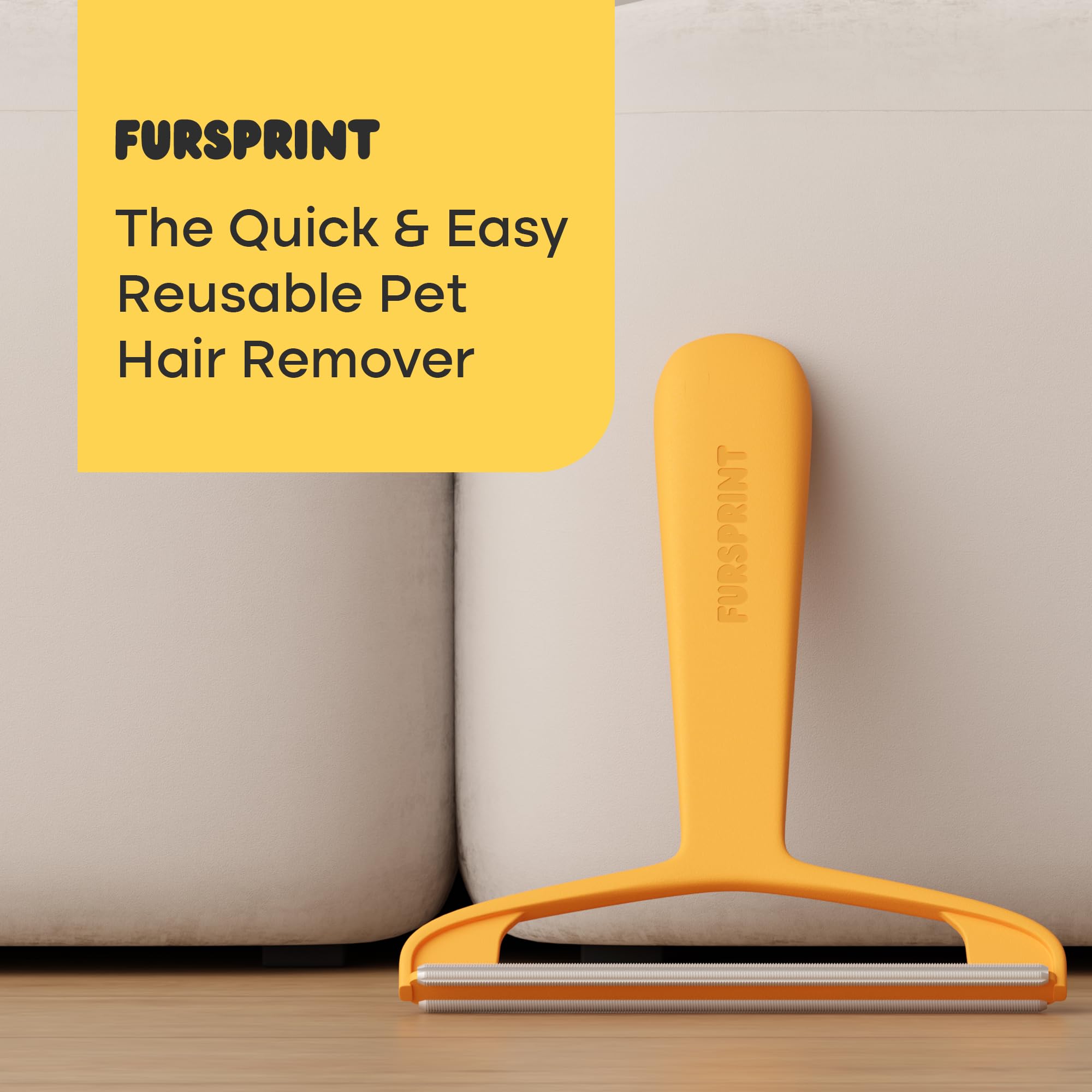 Fursprint Pro pet hair remover tool on car interior keeps seats clean and fresh.
