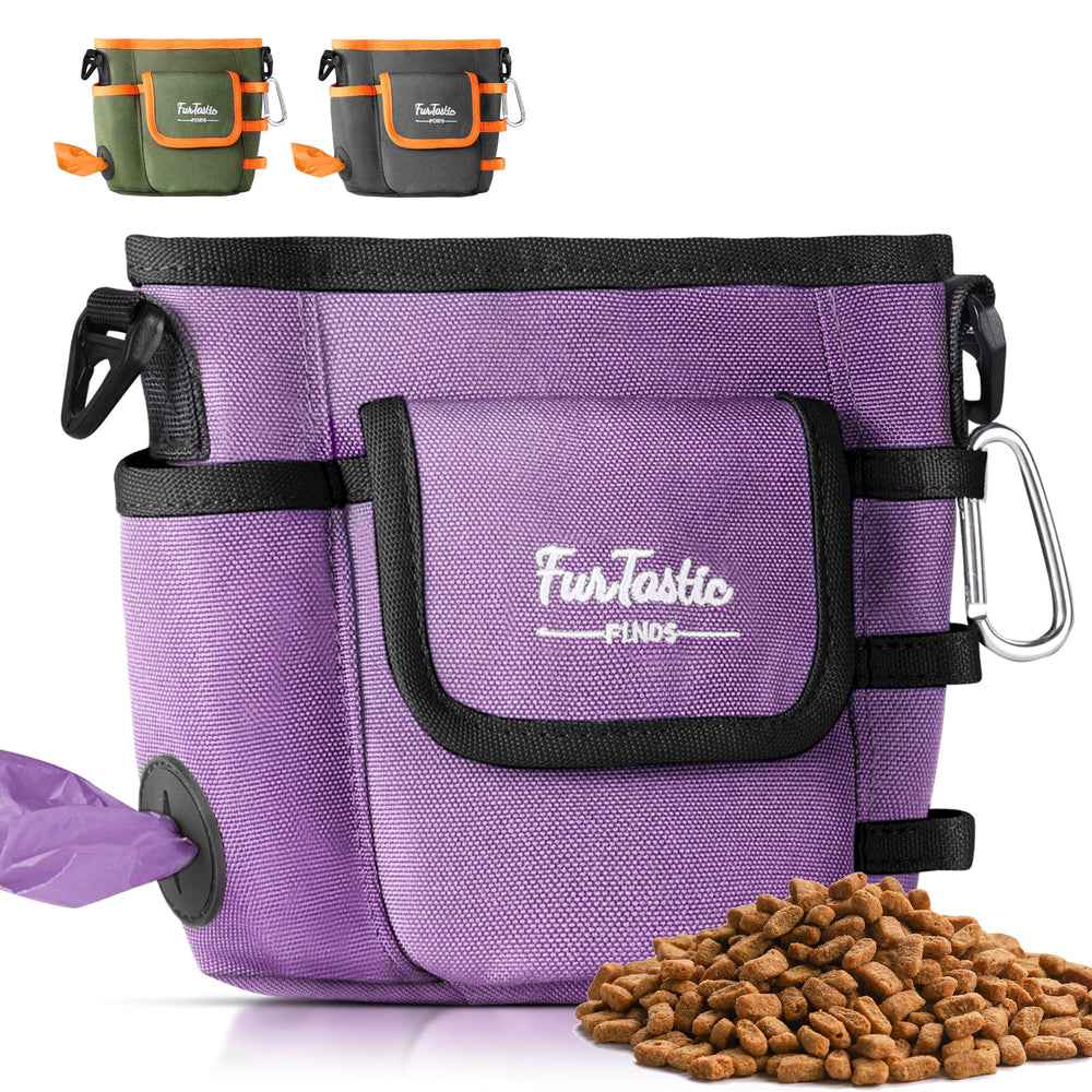 FurtasticFinds dog treat pouch magnetic closure demonstrates quick-access training use