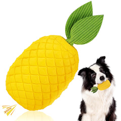 FurtasticFinds pineapple dog toy squeaker engages aggressive chewers for interactive play