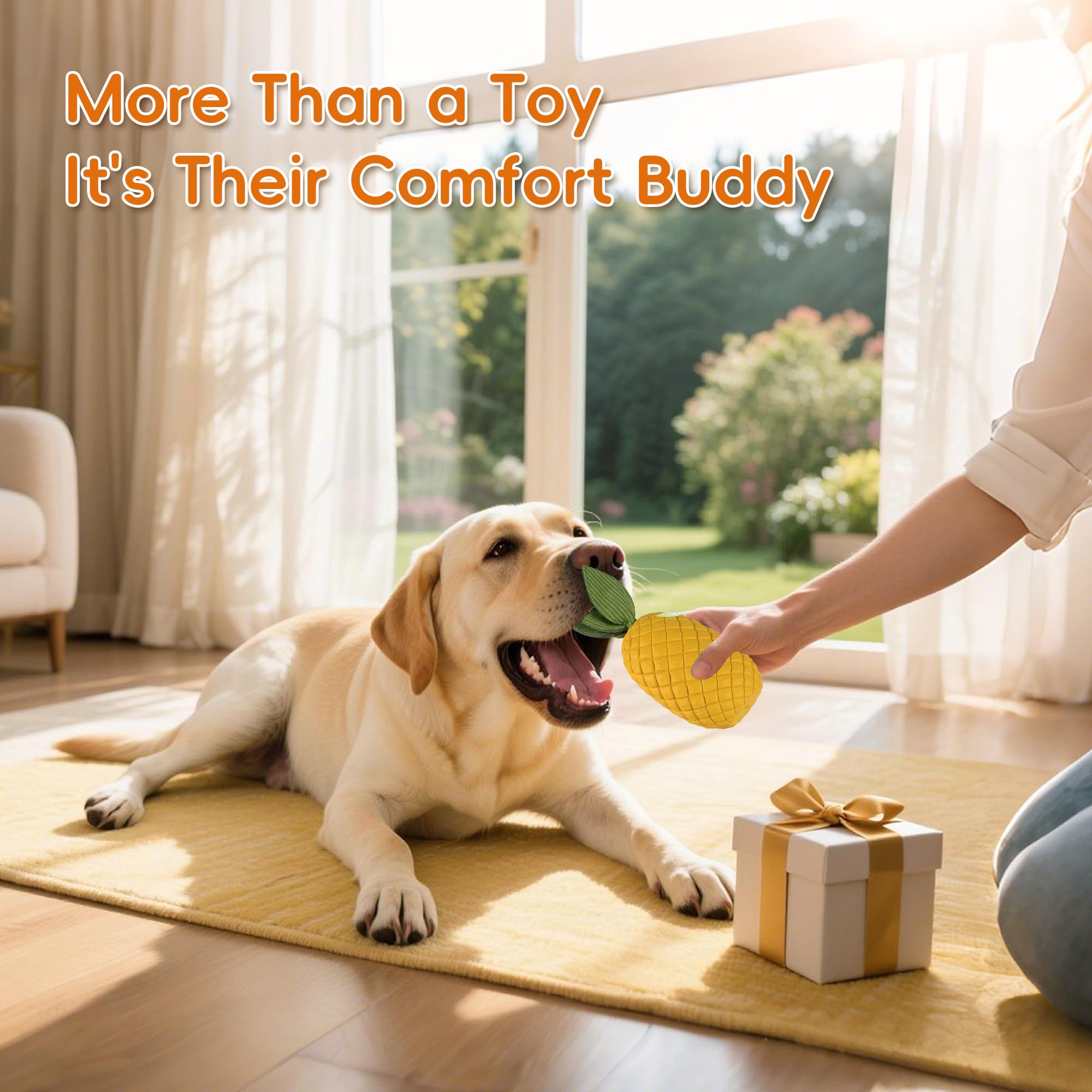 FurtasticFinds pineapple toy plush leaves add sensory variety during play