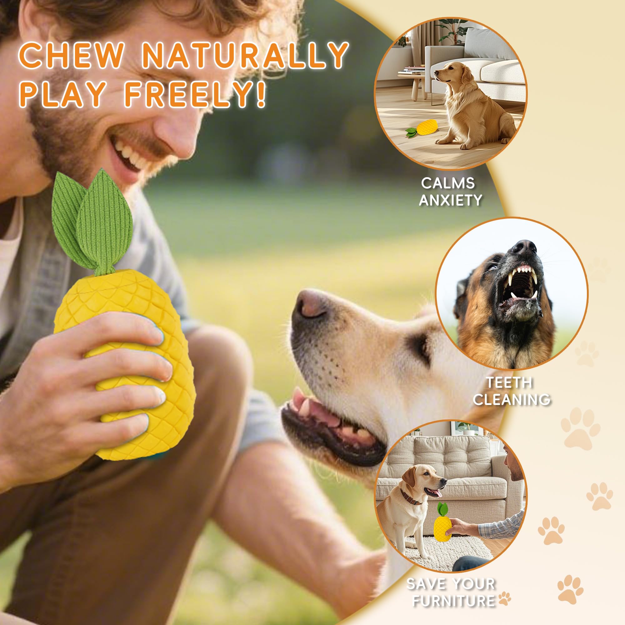 FurtasticFinds pineapple toy squeaker closeup encourages interactive play