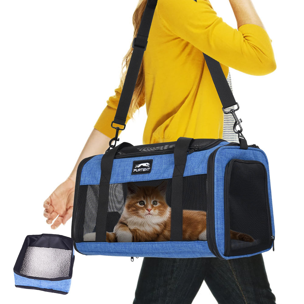 Furtent airline-approved pet carrier under-seat for easy cabin travel.