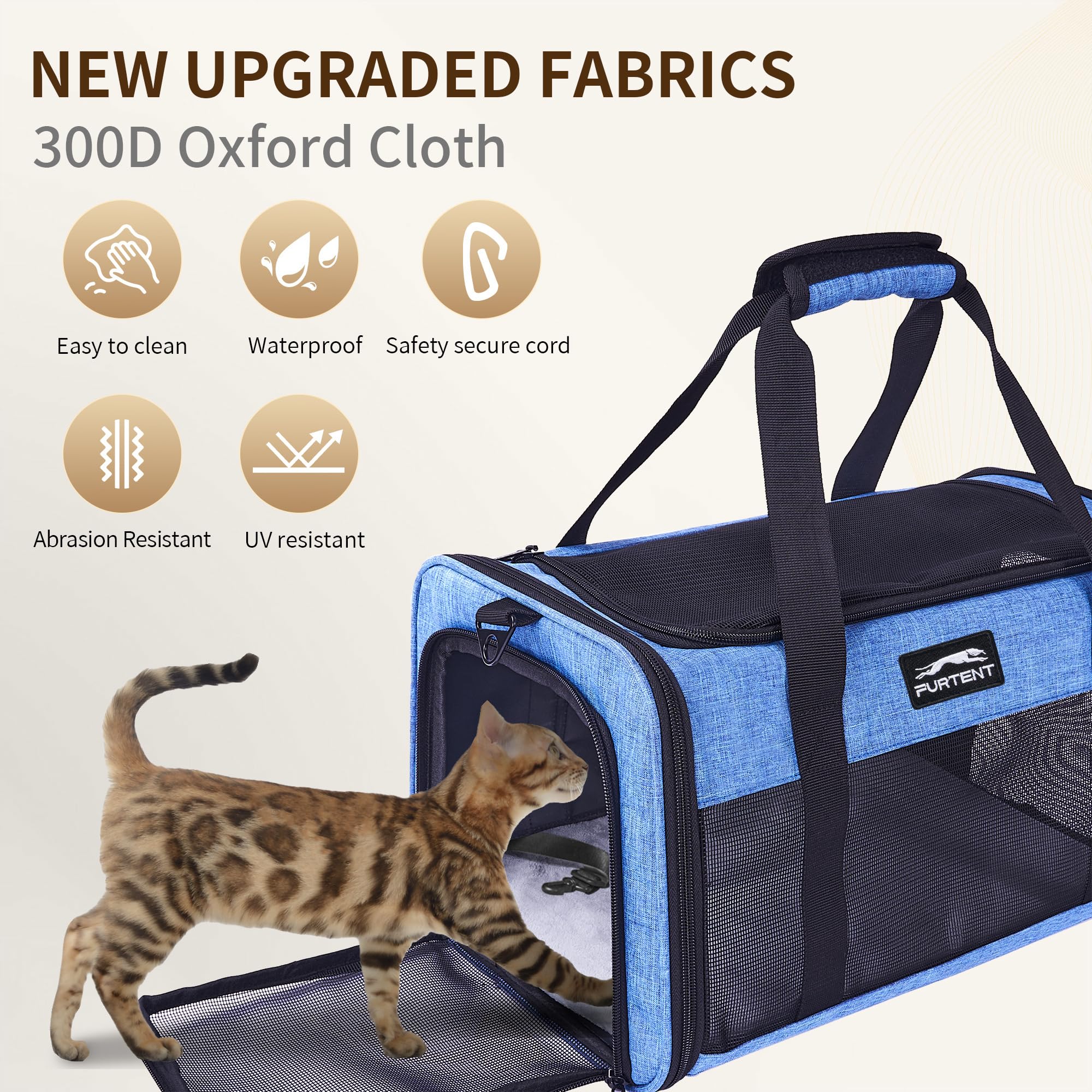 Furtent plush mat inside for added pet comfort during travel.