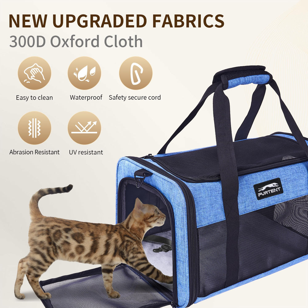 Furtent plush mat inside for added pet comfort during travel.