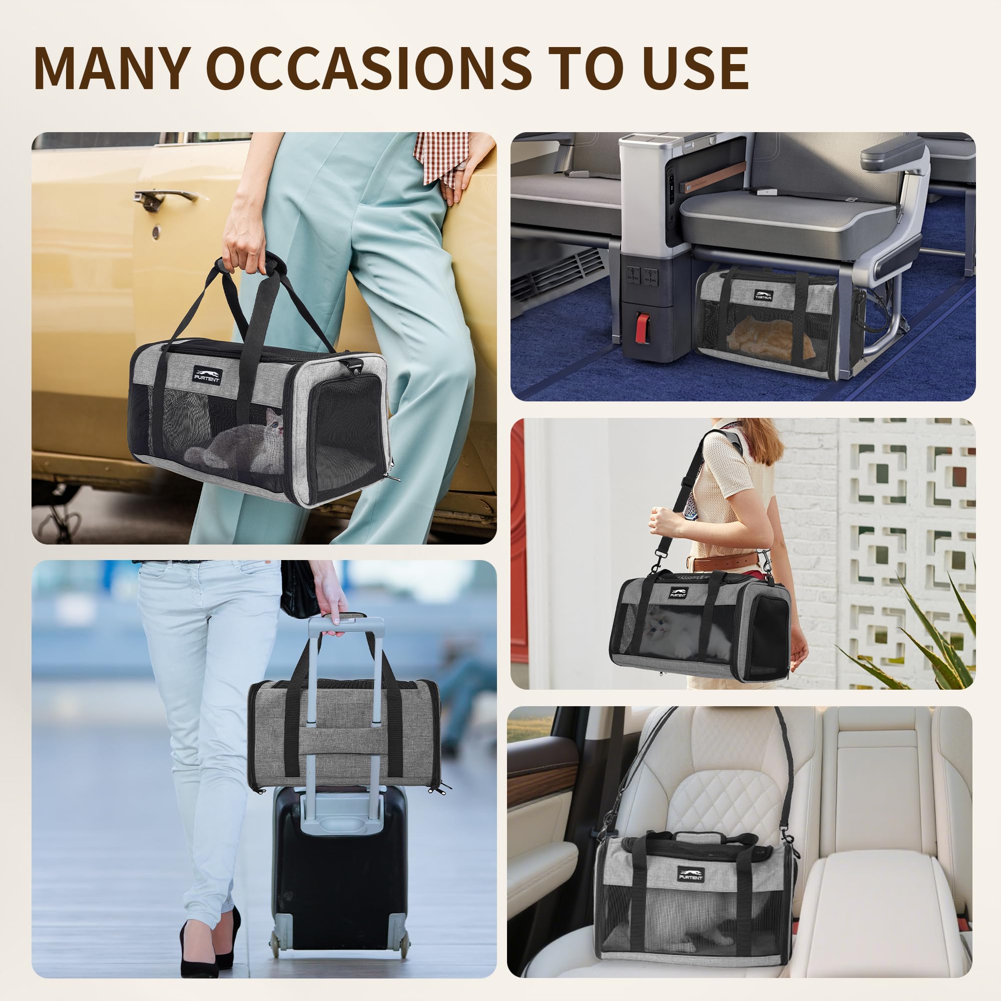 Transportín Furtent: interior impermeable y lavable para facilitar la limpieza.